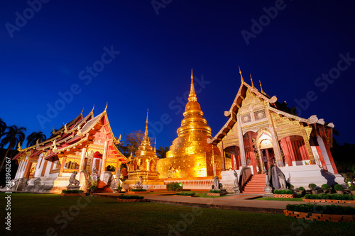 The Wat Phra Sing Temple located in Chiang Mai Province ,Thailand