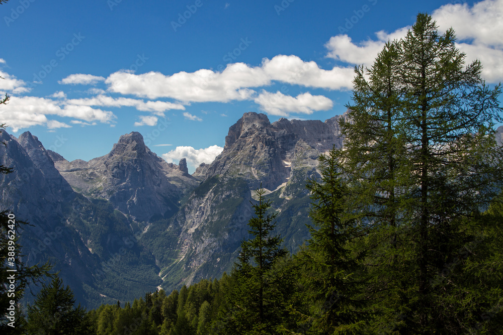 Dolomites mountains in Italy  during the summer.