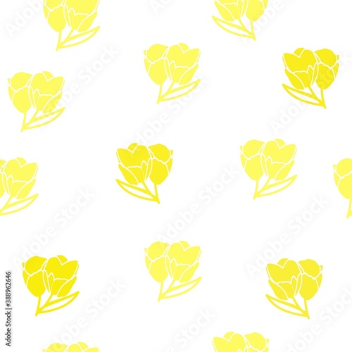 Fototapeta Naklejka Na Ścianę i Meble -  seamless pattern with tulips, yellow color
