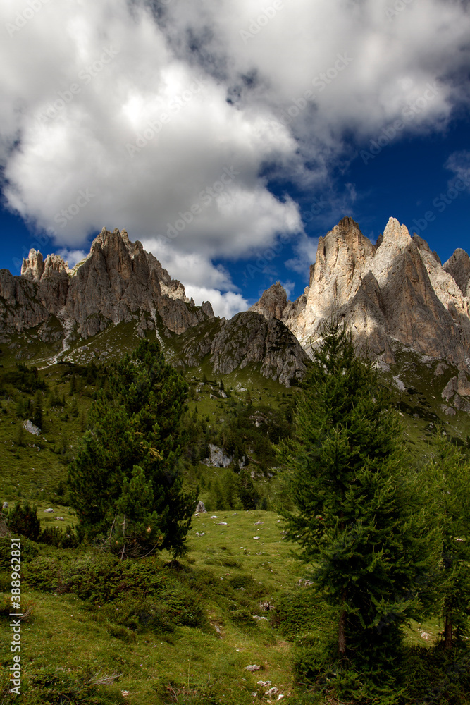 Dolomites mountains in Italy  during the summer.