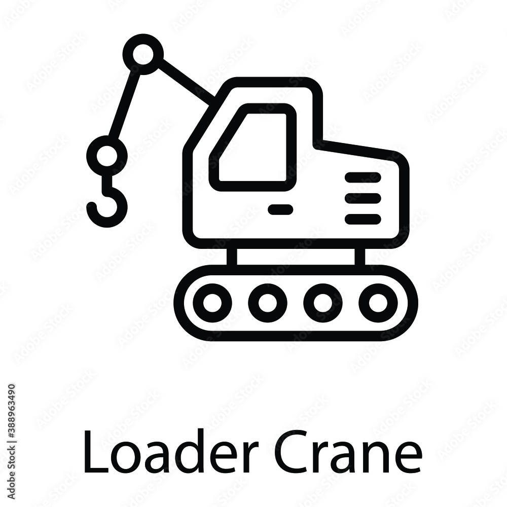 loader crane line vector icon loader crane line vector icon