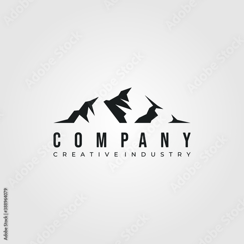 mountain logo minimalist vector illustration design, mountain logo in negative space symbol