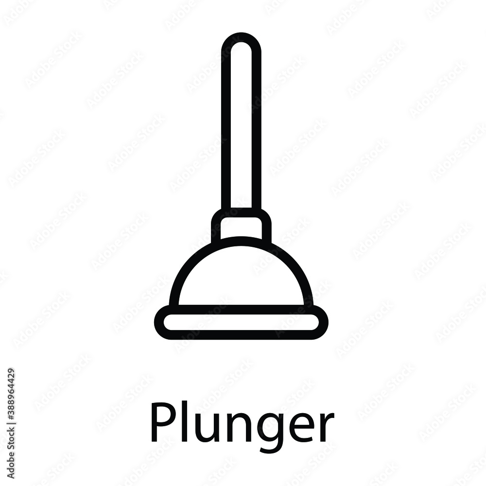 plunger line vector icon plunger line vector icon