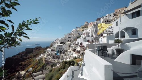 View over Oia village Santorini island in Greece