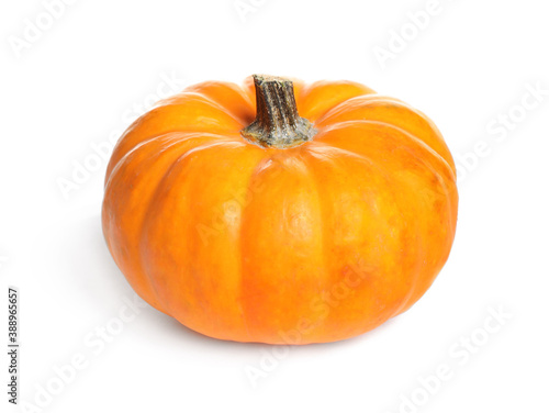 Beautiful ripe orange pumpkin isolated on white