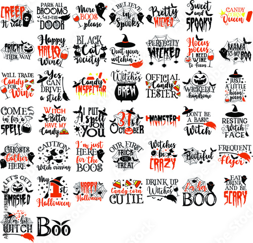 Set of Halloween quotes