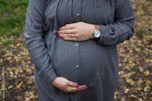 Pregnant belly bump outdoor