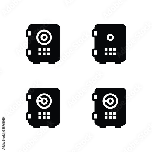 Bank locker icon set