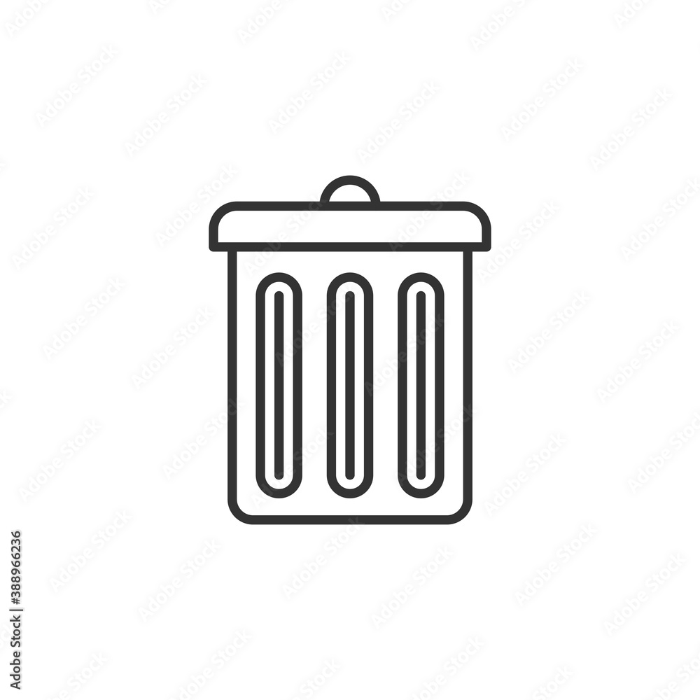 Trash can icon thin line for web and mobile. Vector black icon. Trash can icon thin line for web and mobile. Vector black icon.
