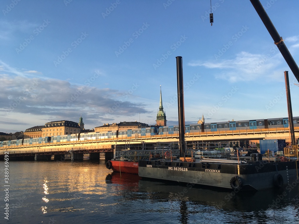 view of a bridge in stockholm