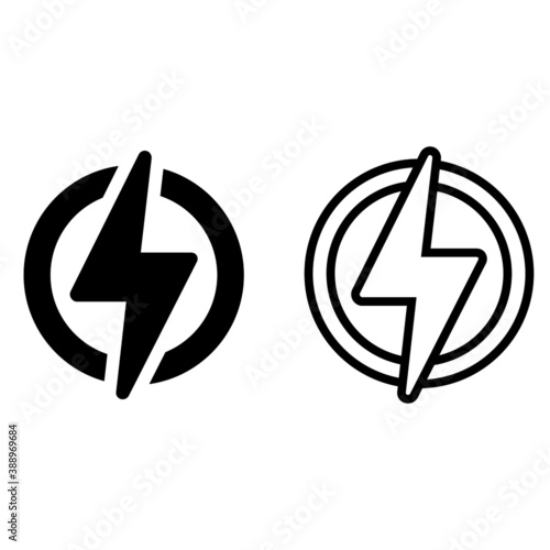 Electricity icon vector set. charging illustration sign collection. amperage symbol. photo