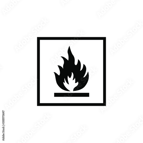 fire vector illustration for flammable symbol on packaged goods, fire icon and flammable items