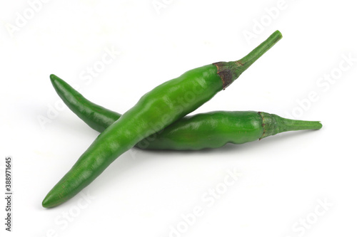 Chili peppers on a white background