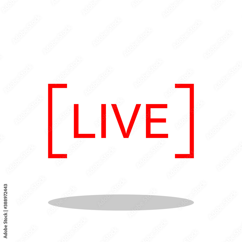 Fototapeta premium Live streaming icon in trendy flat style. Broadcast live / Stream symbol for your web site design, logo, app, UI Vector EPS 10. 
