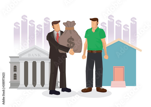 Business loan from a property owner. Finance loan concept.