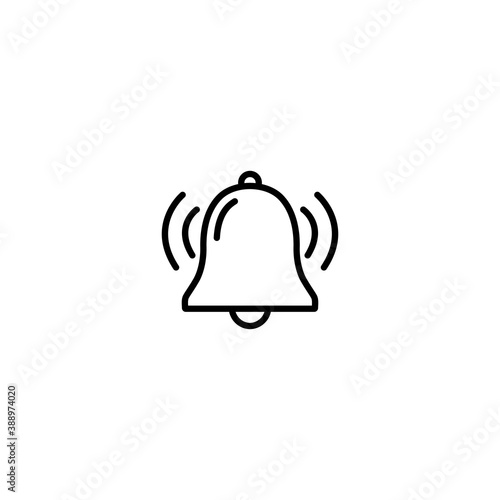 Bell notification line icon, Bell notification symbol vector 
