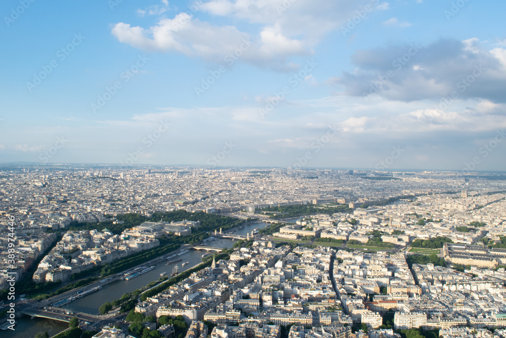 city from eiffel tower in Paris