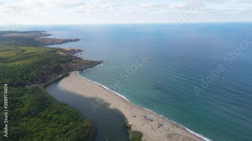 Wallpaper Mural Aerial view of beach at the mouth of the Veleka River, Sinemorets village, Burgas Region, Bulgaria Torontodigital.ca