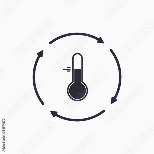 Simple thermometer icon. Climate control system. Vector