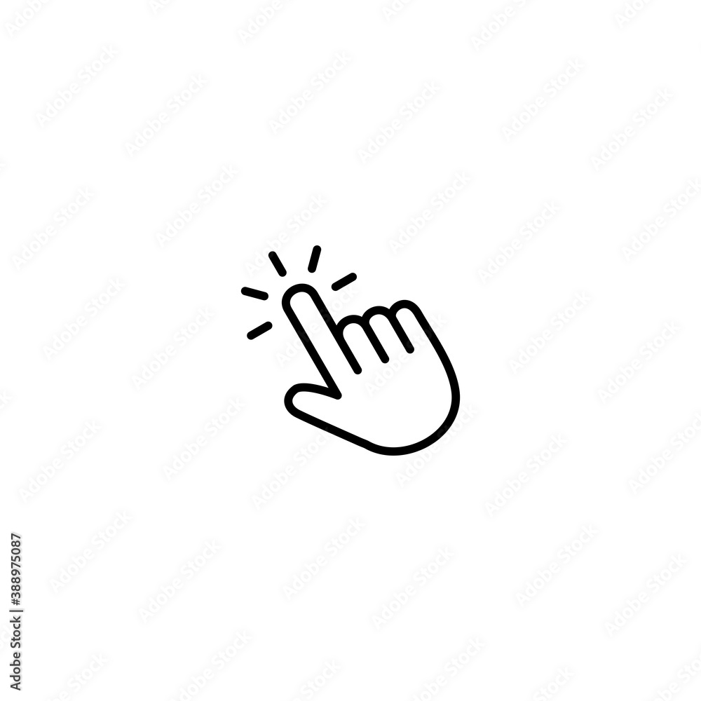 Hand click line icon, Hand cursor symbol vector Hand click line icon, Hand cursor symbol vector