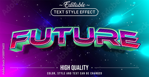 Editable text style effect - Futuristic theme style.