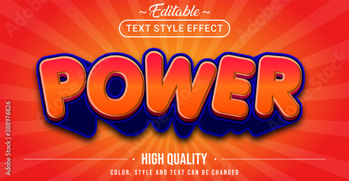 Editable text style effect - Power theme style.