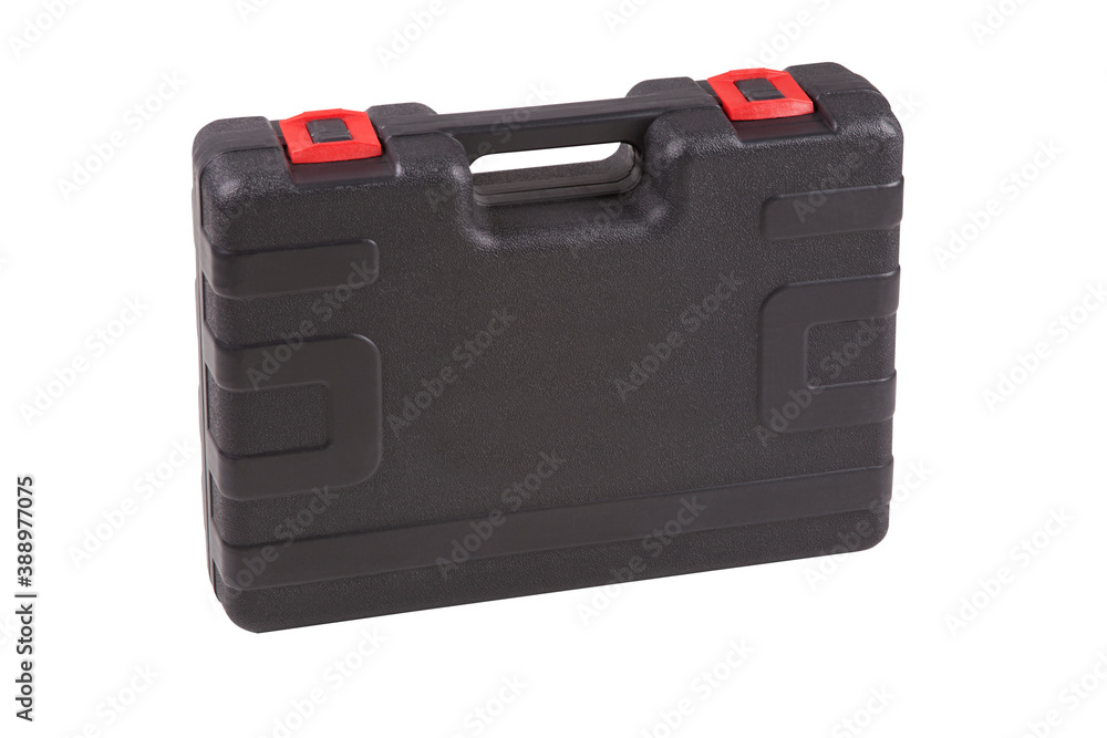 black toolbox isolated on white background black toolbox isolated on white background
