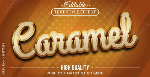 Editable text style effect - Caramel theme style.