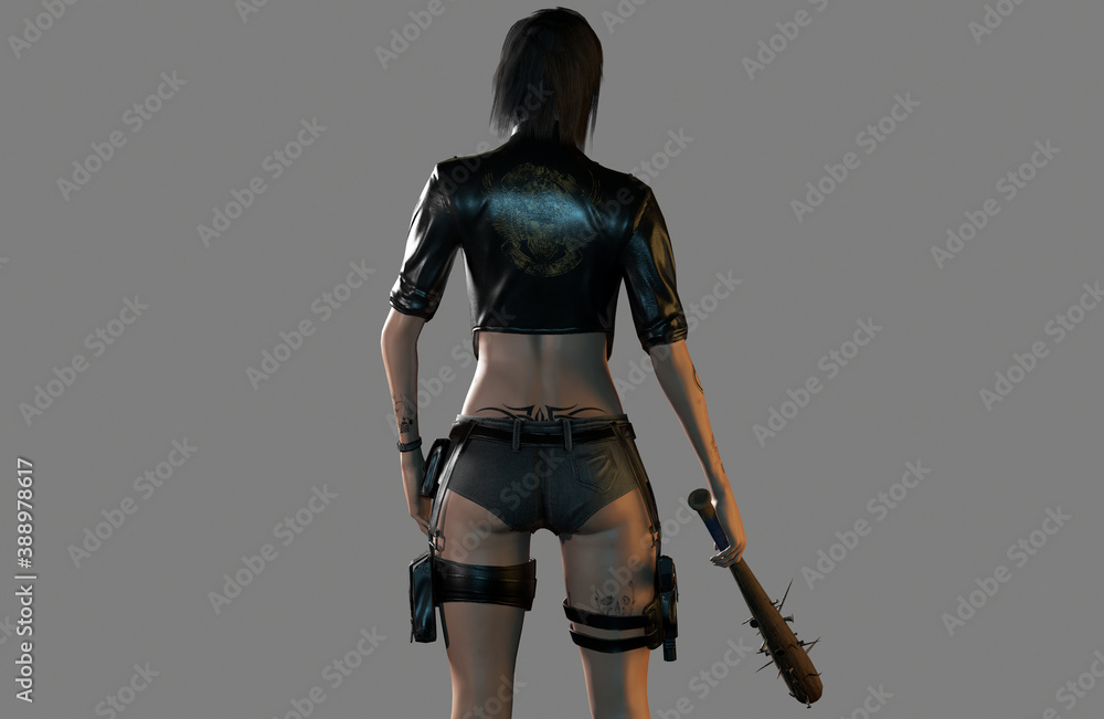 Portrait of gorgeous red headed female sci fi assassin bounty hunter character 3d rendering Portrait of gorgeous red headed female sci fi assassin bounty hunter character 3d rendering