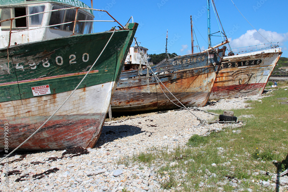 shipwrecks in camaret-sur-mer in brittany in france