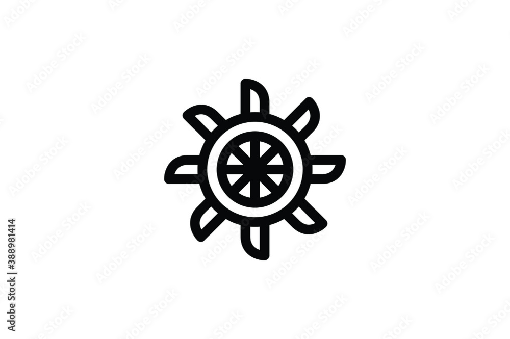 Industry Outline Icon - Water Turbine