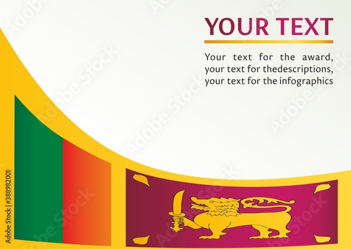 Flag of Sri Lanka, Democratic Socialist Republic of Sri Lanka, template for the award, an official document with the flag and the symbol of Sri Lanka