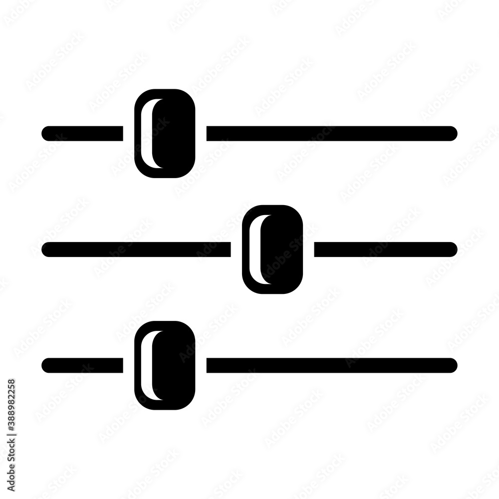 Equalizer or setting icon Equalizer or setting icon