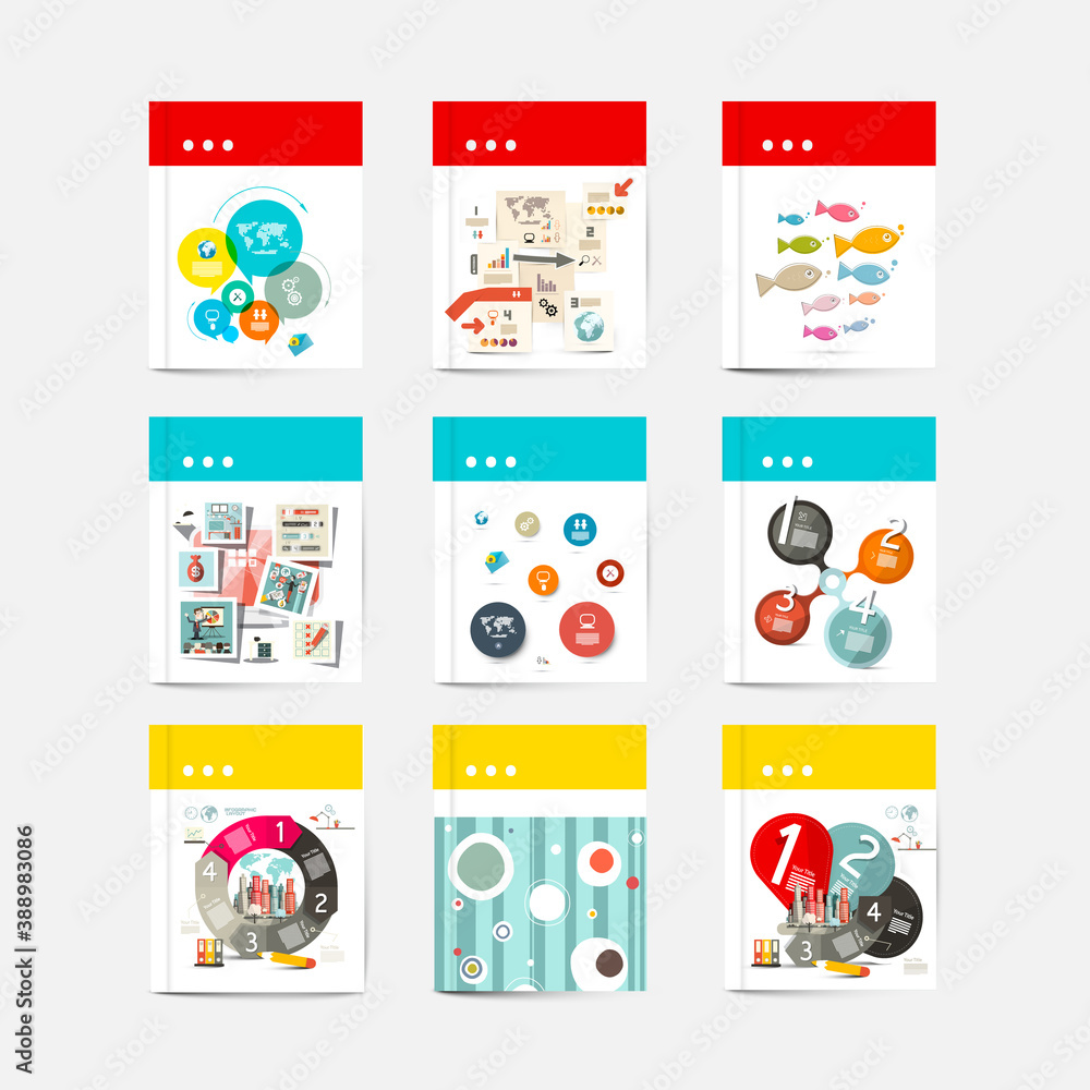 Vector Business Brochures or Flyers Covers Designs Set
