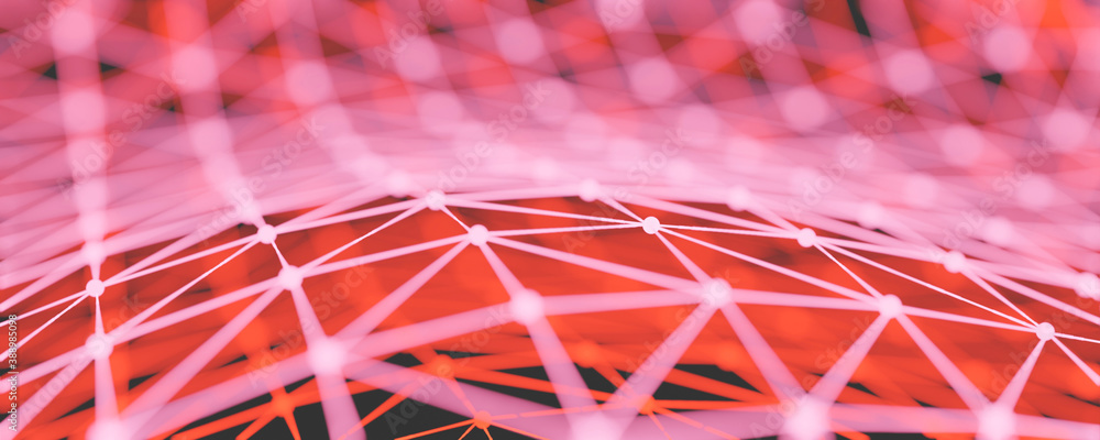3d render abstract neon pink red triangle background Stock Illustration ...