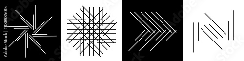 Set of impossible shapes. Optical Illusion.Minimal geometric logo. Vector illustration EPS 10
