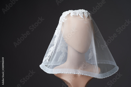 Wallpaper Mural Wedding accessories - bridal veil on mannequin head