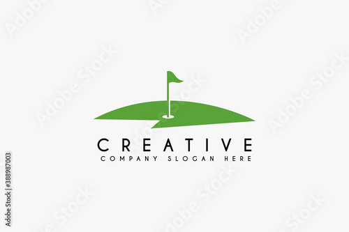 Golf tournament pro logo design vector illustration isolated on white background