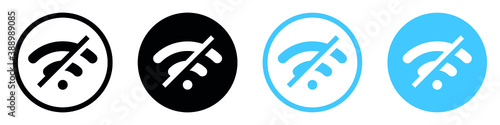 no internet signal vector icon, no wi-fi connection icon, not connected signal wifi sign, Wireless, WiFi Off symbol for apps and websites