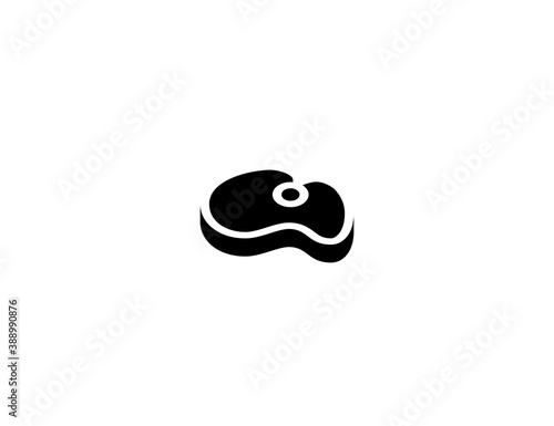 Cut of steak meat vector icon