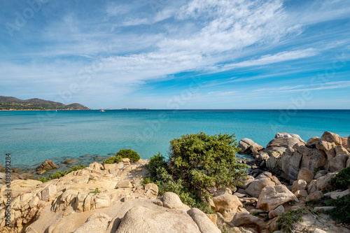 junipers, granite rocks and crystal clear water in Sardinia