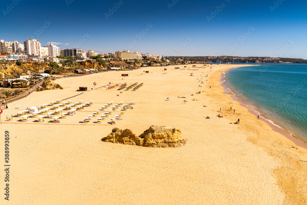 Sunny day on a beach in Portugal
