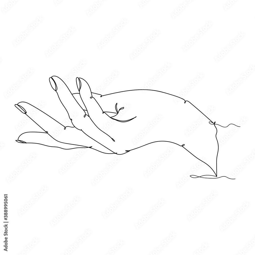 Abstract vector beautiful  hand - one line drawing. Vector illustration continuous line drawing.