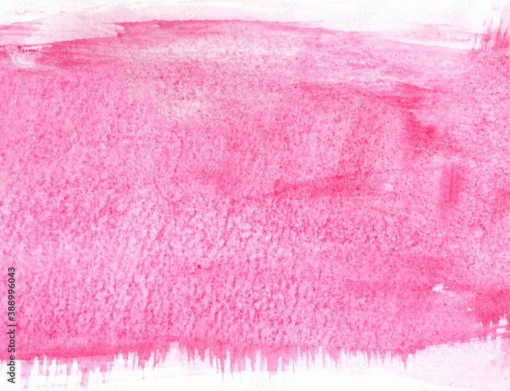 Pink watercolor painting with white borders
