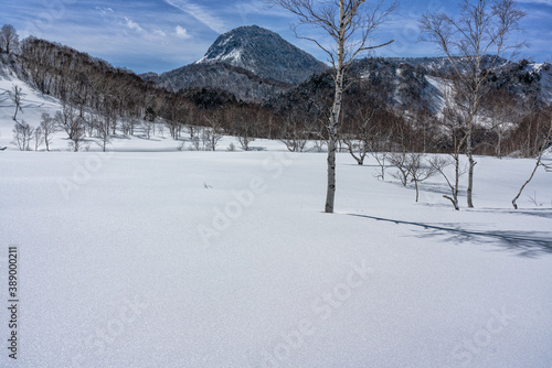 雪に覆われた田ノ原湿原 © tetsusan