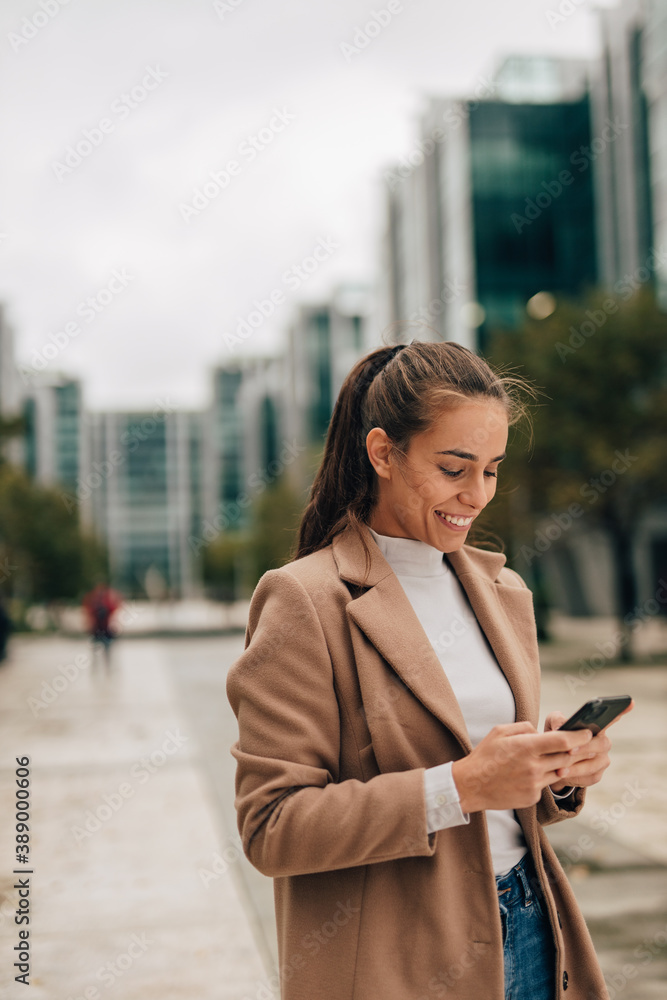 Fototapeta premium Text messages, using phone.