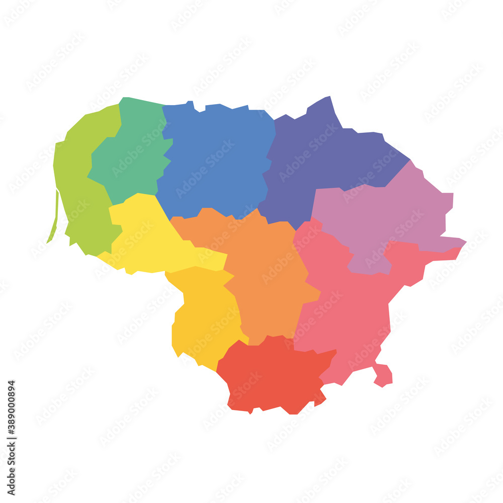 Fototapeta premium Lithuania - map of counties