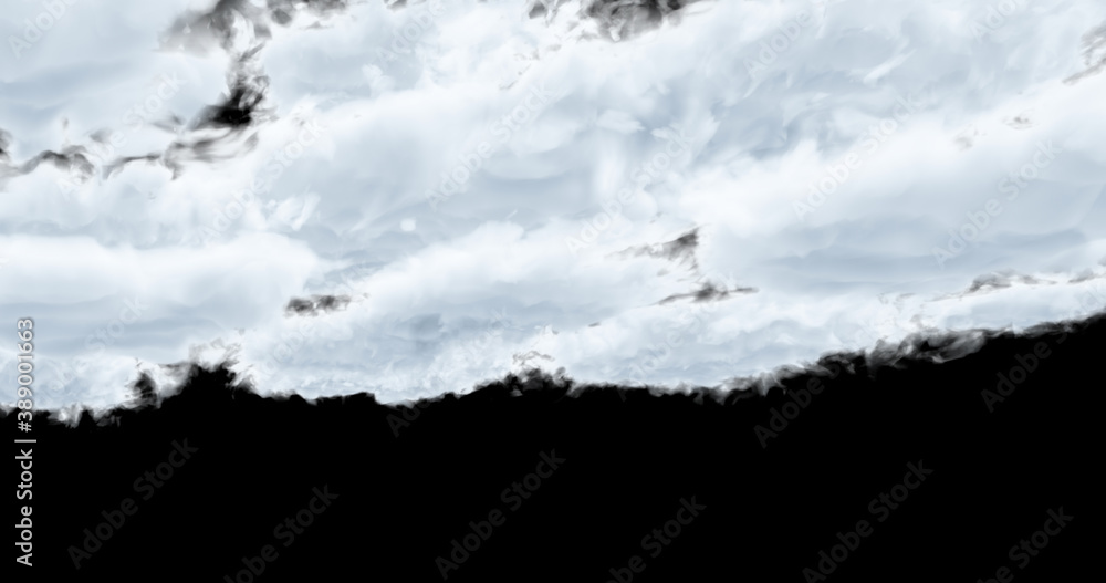 3d rendering. Cloud on a black background. Atmospheric phenomenon.