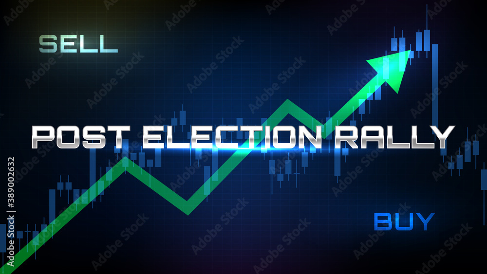 abstract backgroud of stock market post us presidential election rally