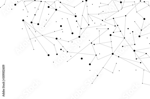 Network abstract connection isolated on white background. Network technology background with dots and lines. Ai background. Modern abstract concept. Ai vector  network technology